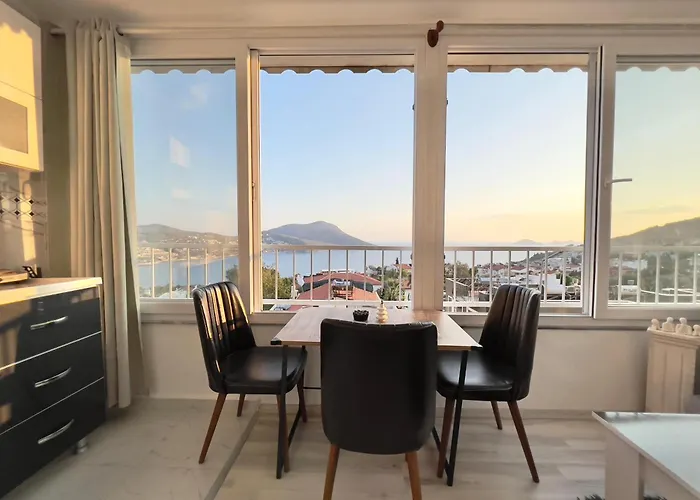 公寓 Rooftop With Sea View In Kalkan Center 卡斯